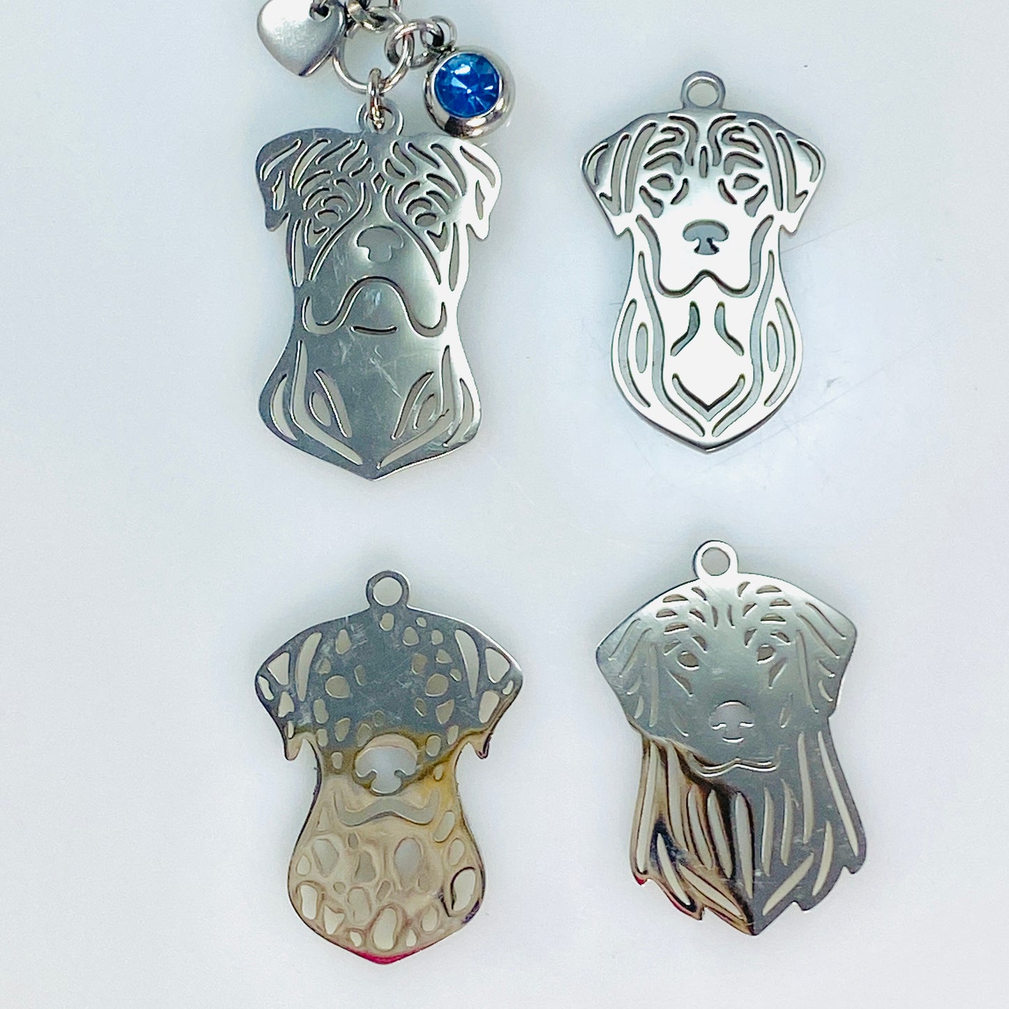 Labrador Dog Head & Birthstone Keychain