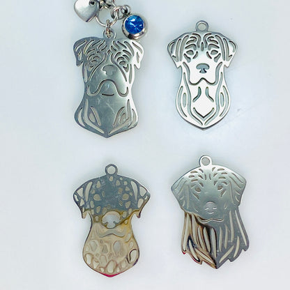 Labrador Dog Head & Birthstone Keychain