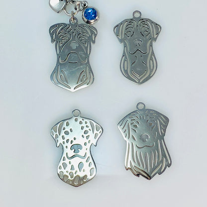 Dalmatian Dog Head & Birthstone Keychain