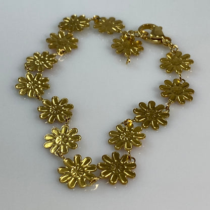Enamel Flower Chain Bracelet