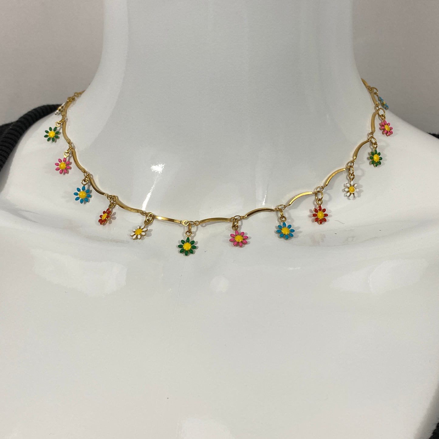 Enamel Flower Necklace