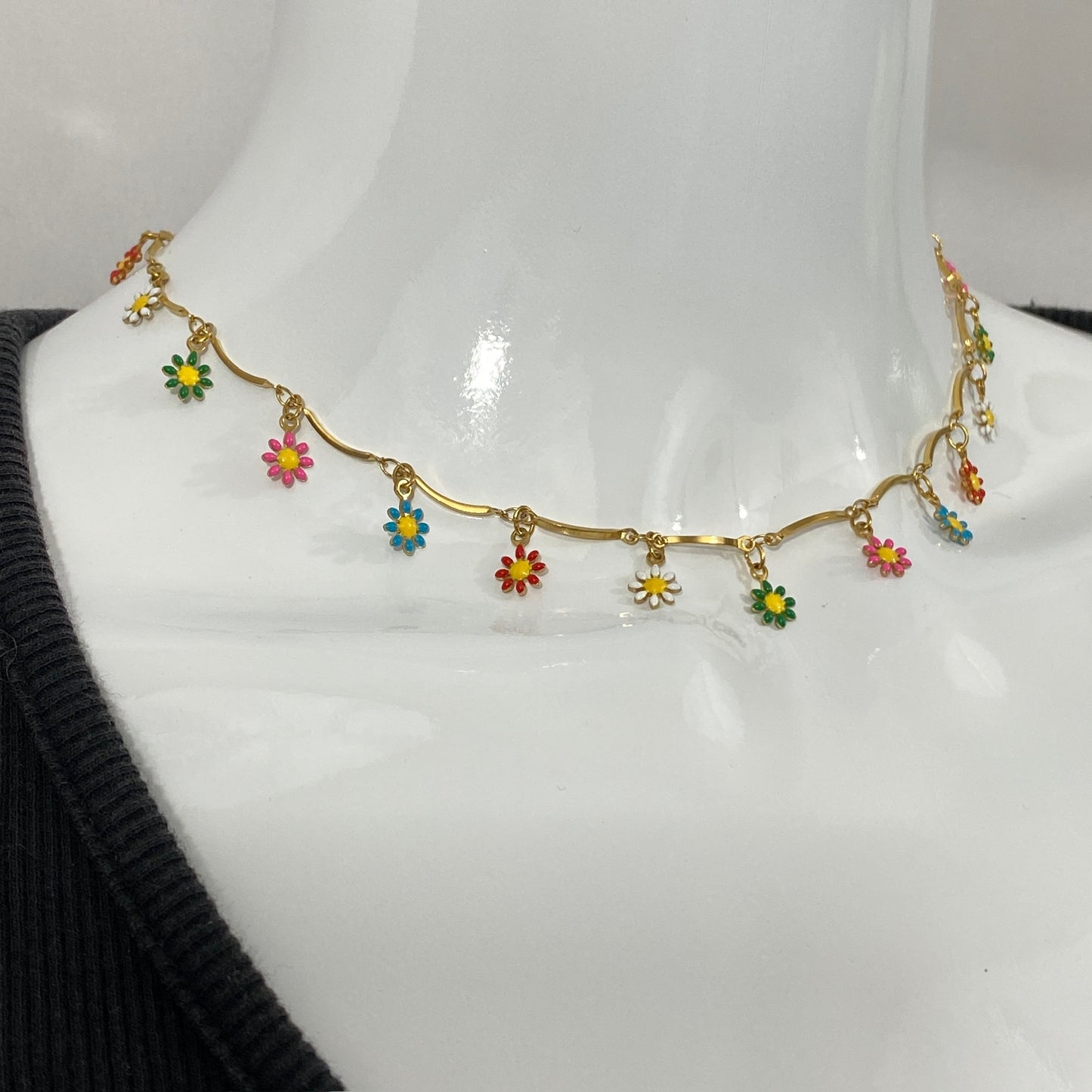 Enamel Flower Necklace
