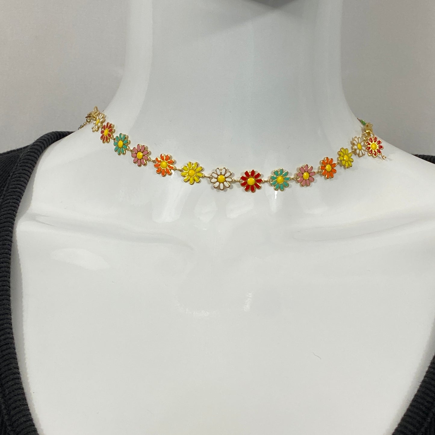 Enamel Flower Necklace