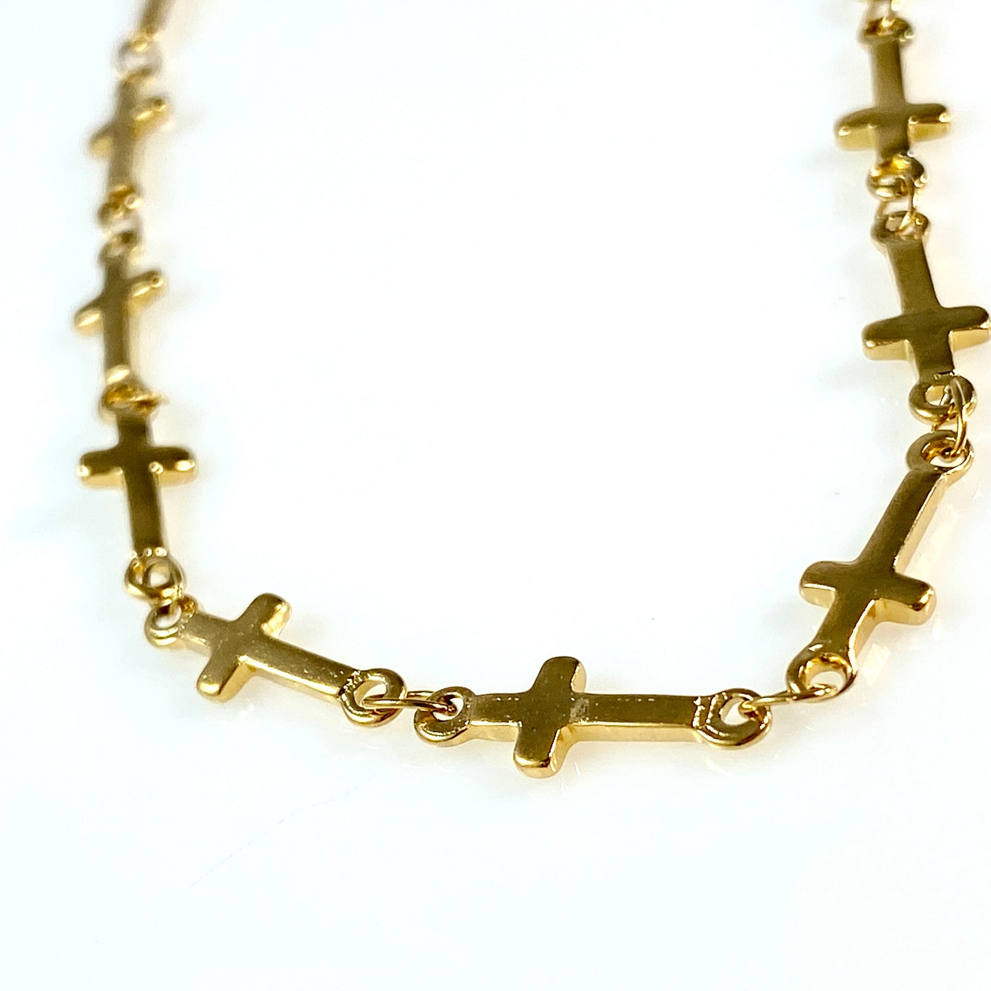 Gold or Silver Cross Chain Necklace