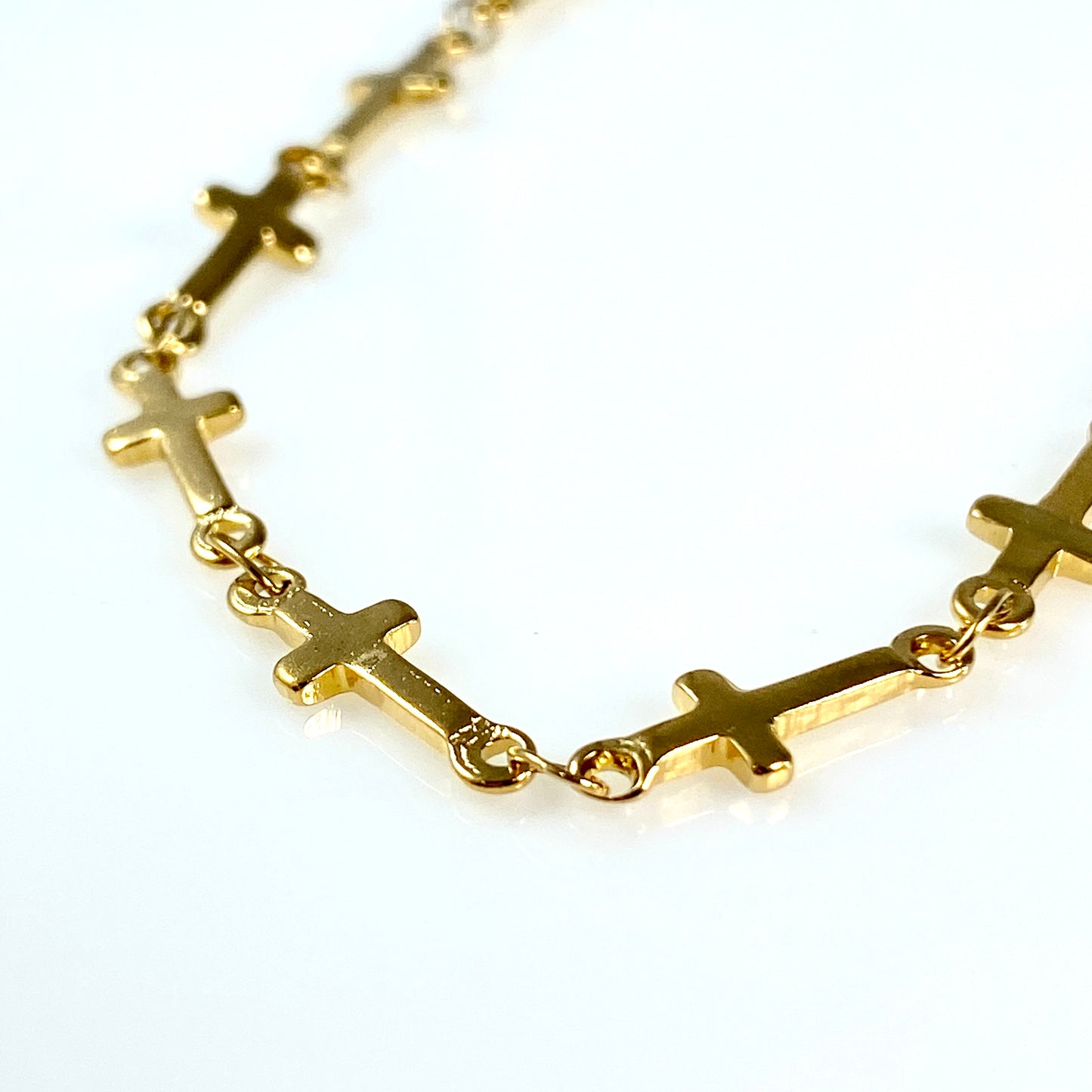 Cross Chain Link Bracelets