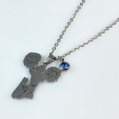 Cheerleader Birthstone Cable Chain Necklace