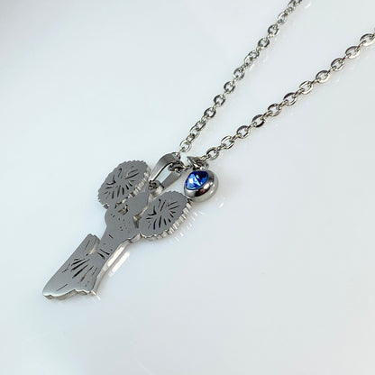Cheerleader Birthstone Cable Chain Necklace
