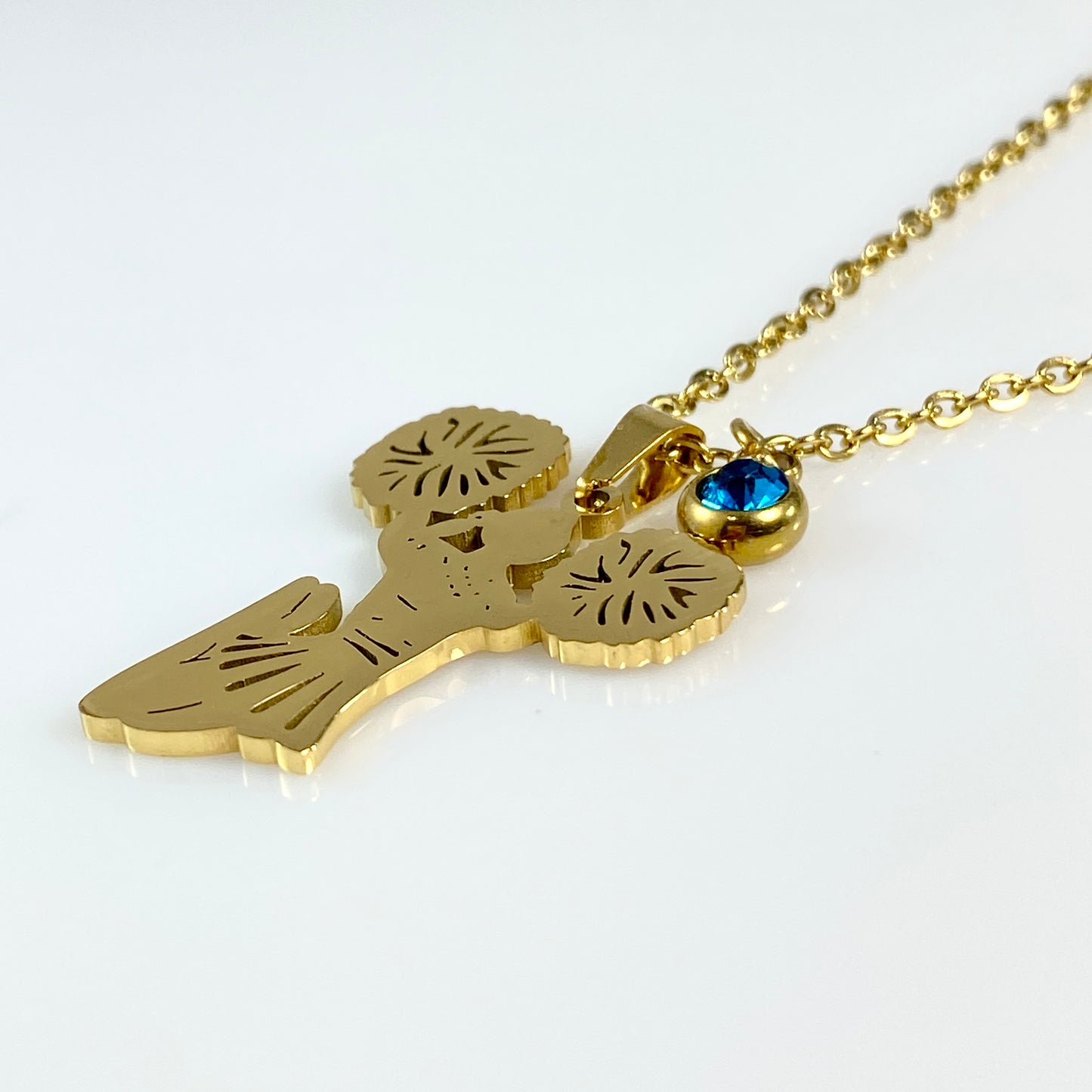 Cheerleader Birthstone Cable Chain Necklace