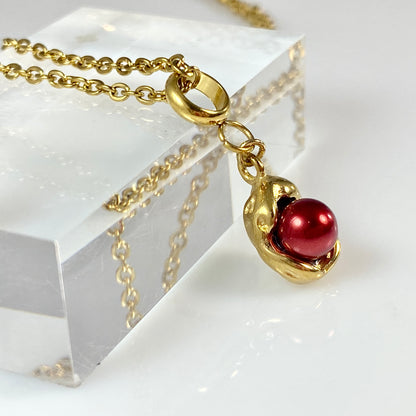 Pearl Bean Pod Cable Chain Necklace