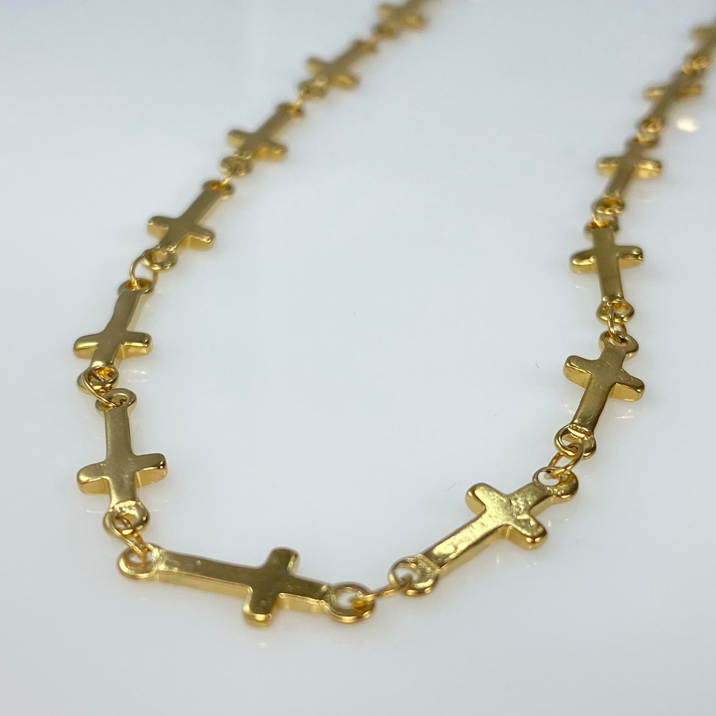 Gold or Silver Cross Chain Necklace