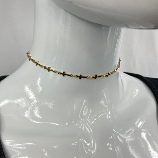 Gold or Silver Cross Chain Necklace
