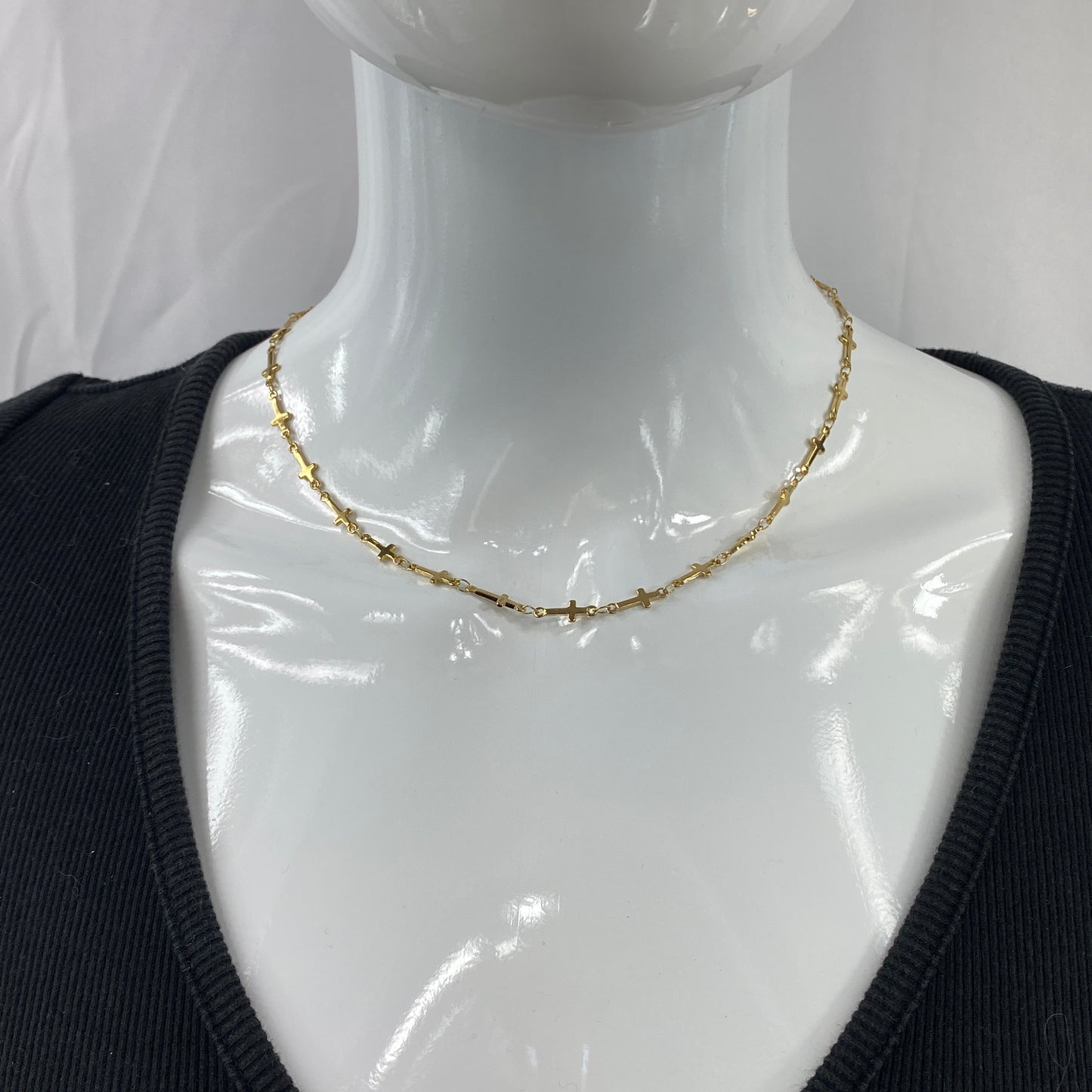 Gold or Silver Cross Chain Necklace