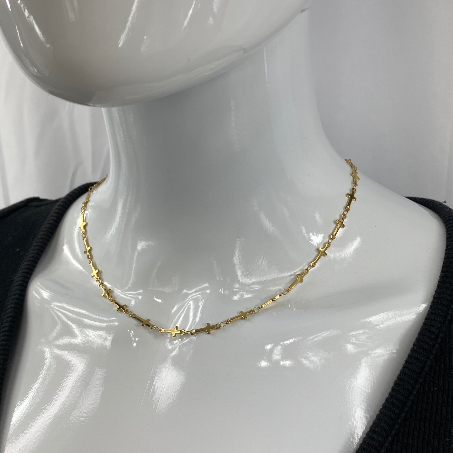 Gold or Silver Cross Chain Necklace