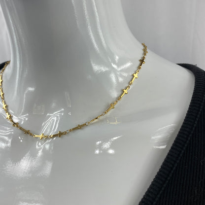 Gold or Silver Cross Chain Necklace