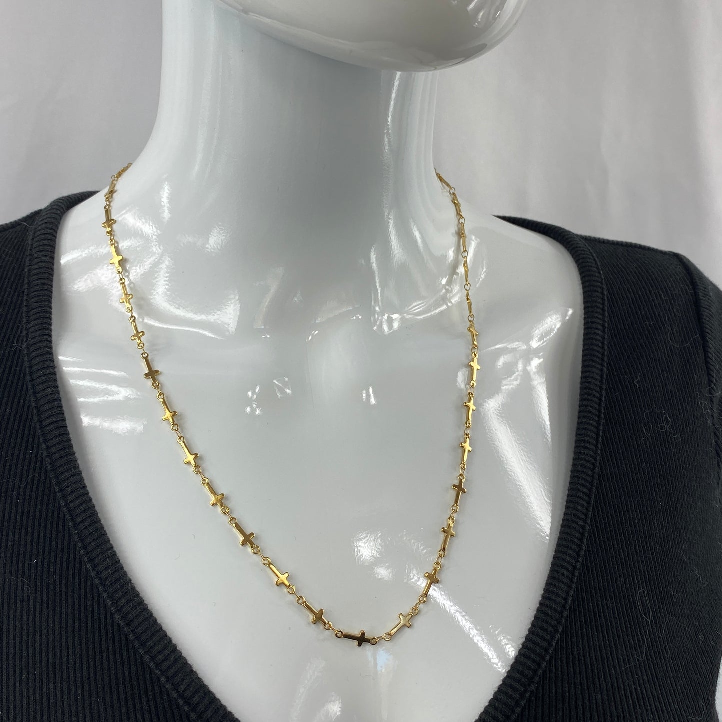 Gold or Silver Cross Chain Necklace