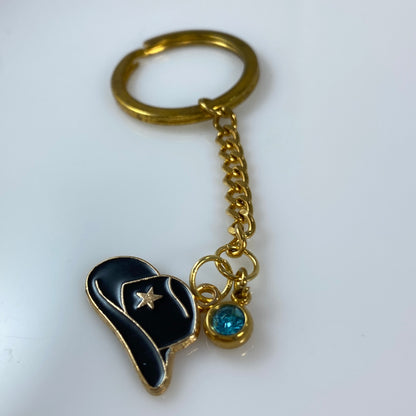 Cowgirl Hat & Birthstone Keychain