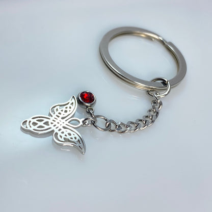 Angel & Birthstone Keychain