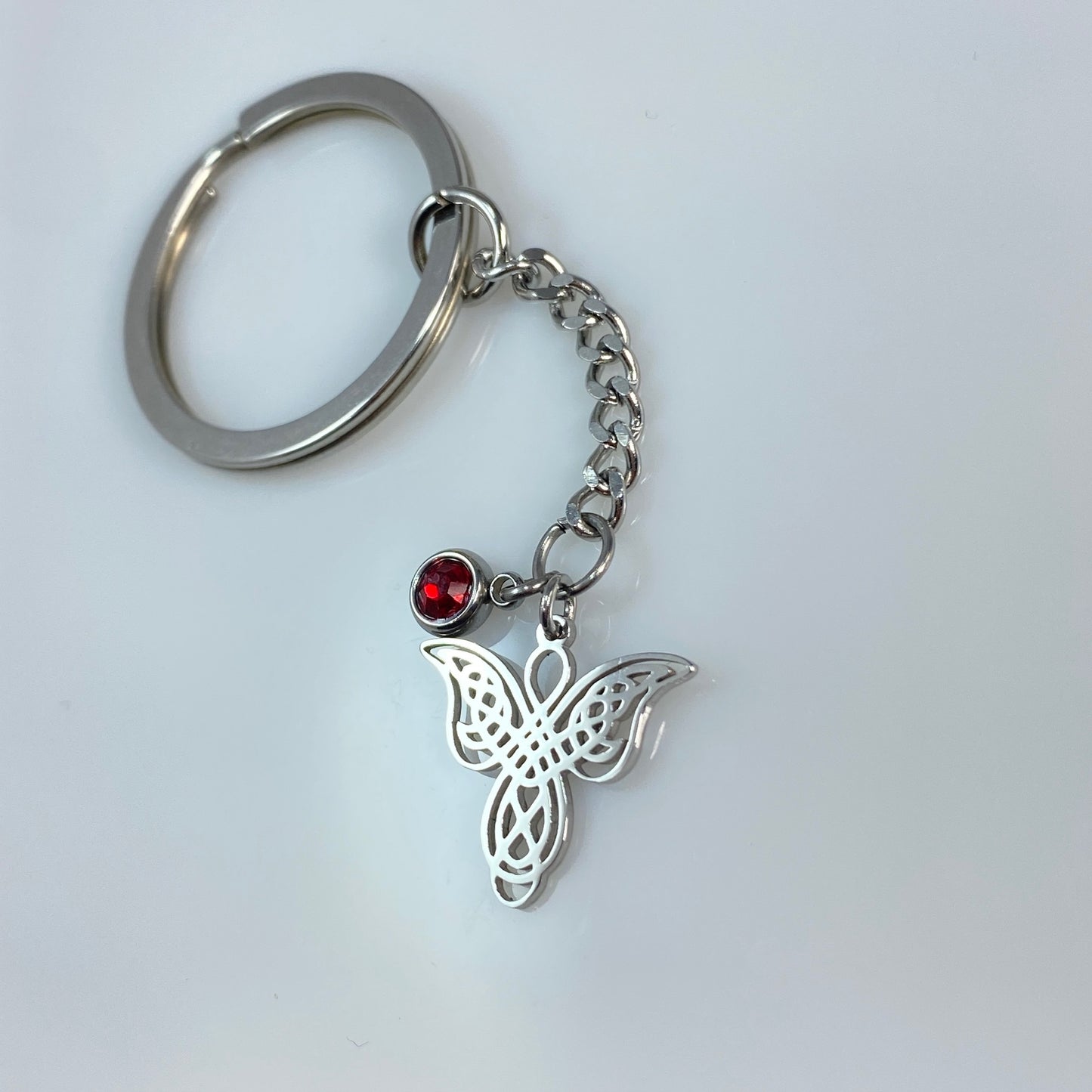 Angel & Birthstone Keychain