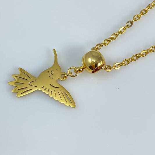 Hummingbird & Birthstone Charm