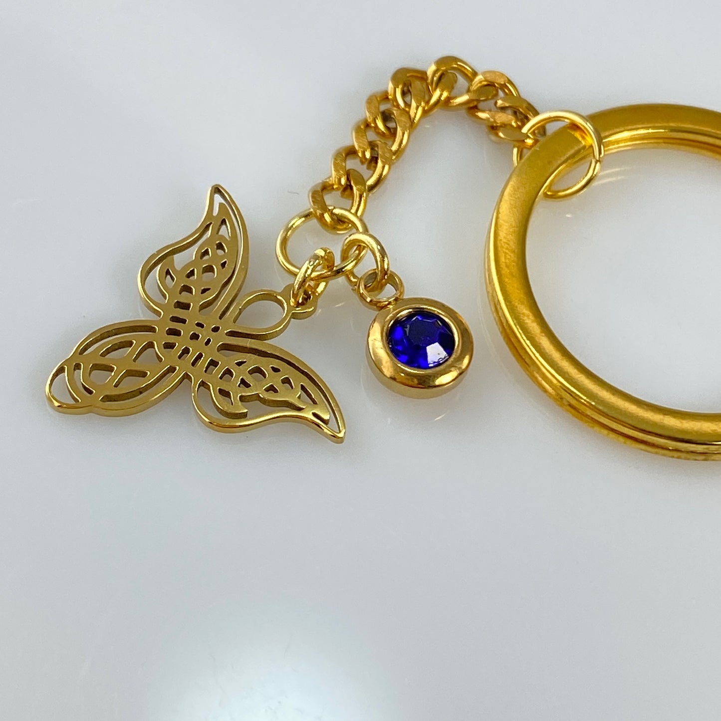Angel & Birthstone Keychain
