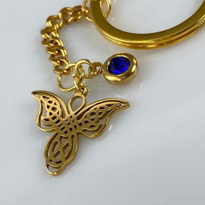 Angel & Birthstone Keychain