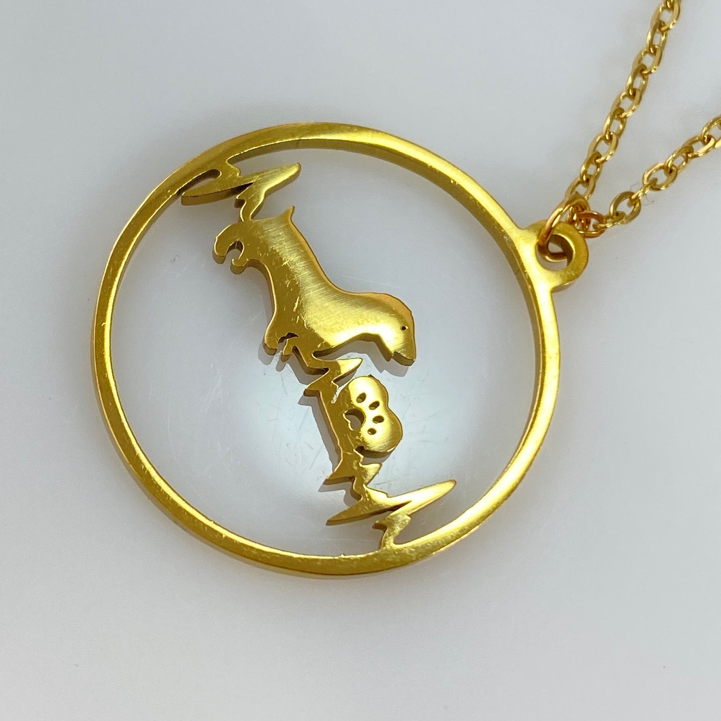 Dachshund Dog Heartbeat Pendant & Birthstone Cable Chain Necklace