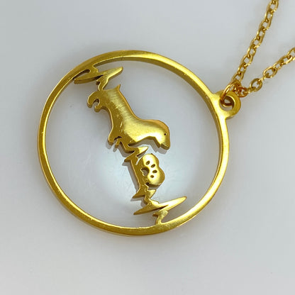 Dachshund Dog Heartbeat Pendant & Birthstone Cable Chain Necklace