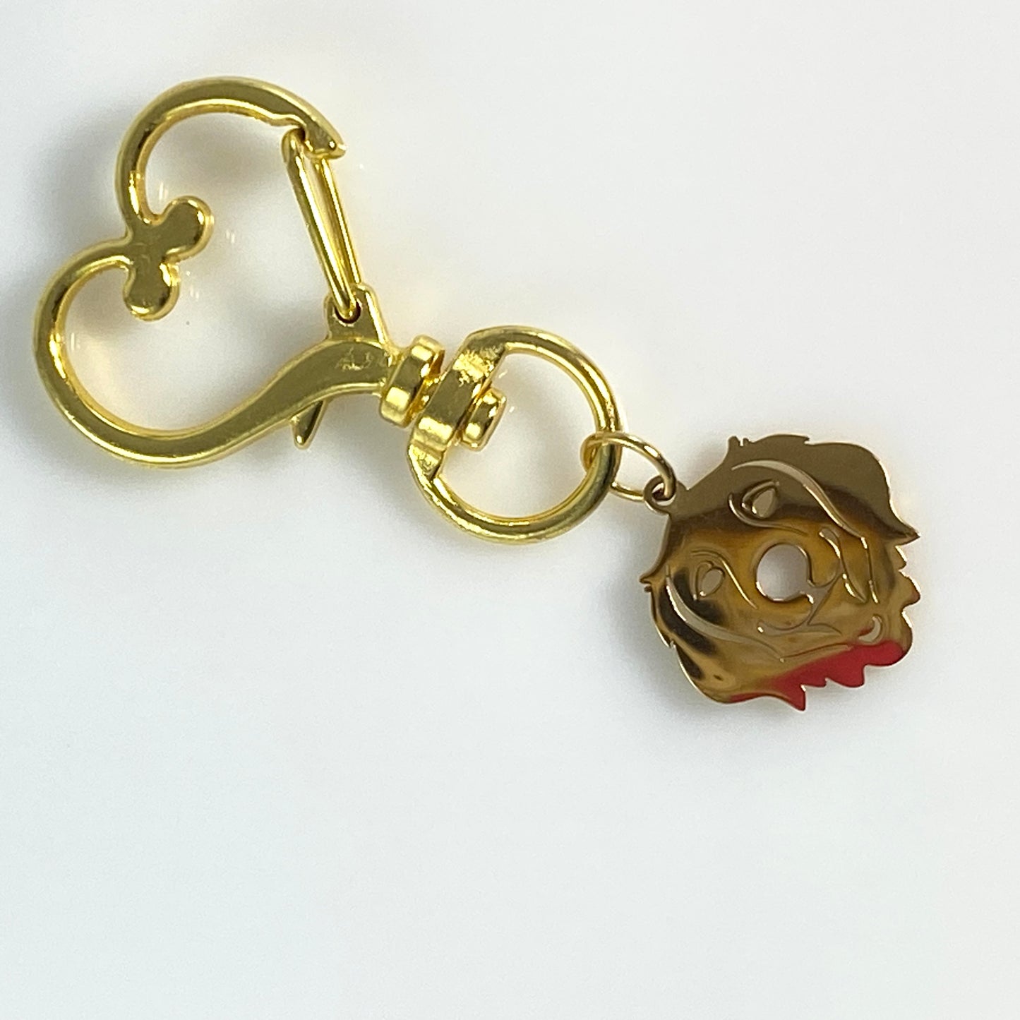 Golden Retriever Dog Head & Birthstone on Heart Keychain