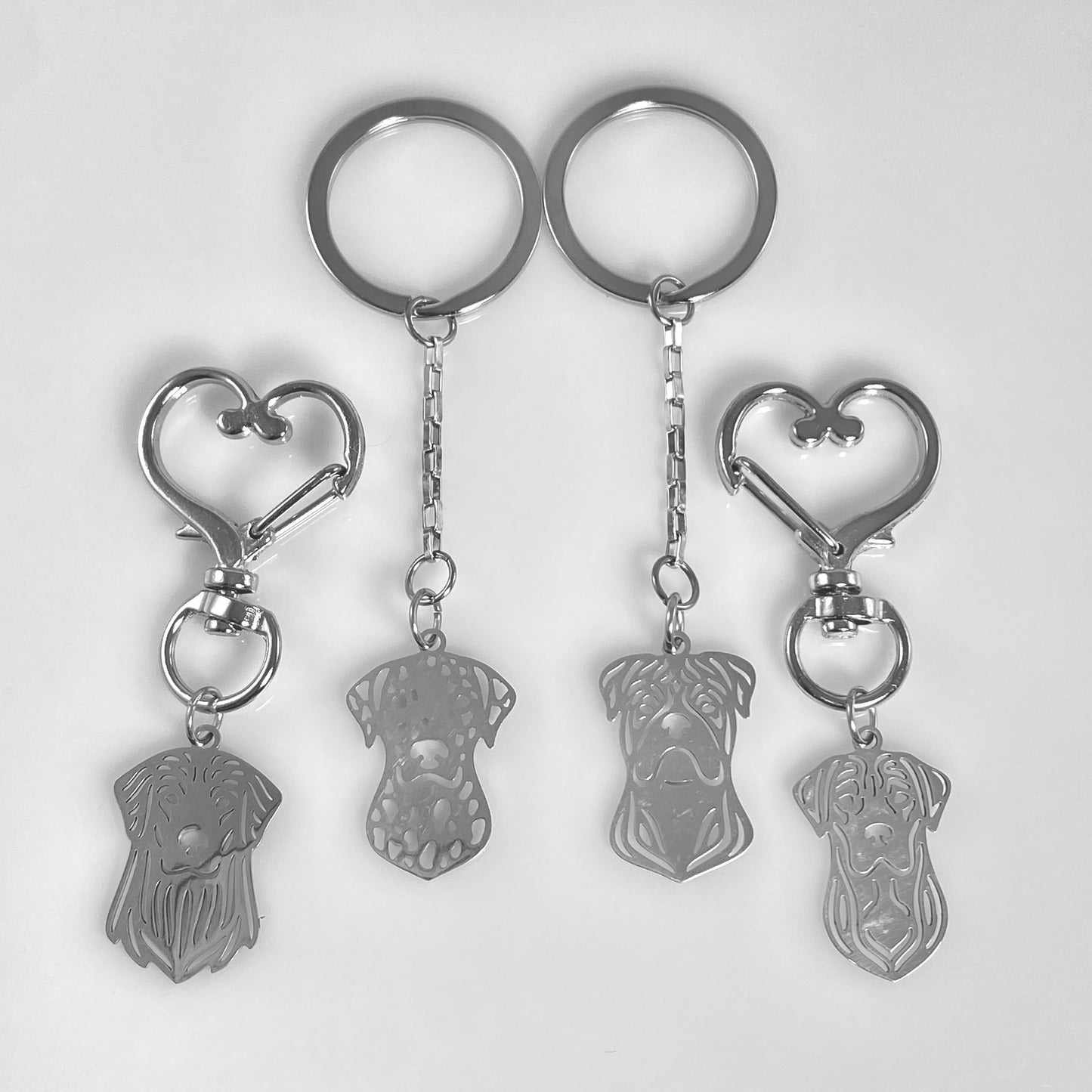 Dalmatian Dog Head & Birthstone Keychain