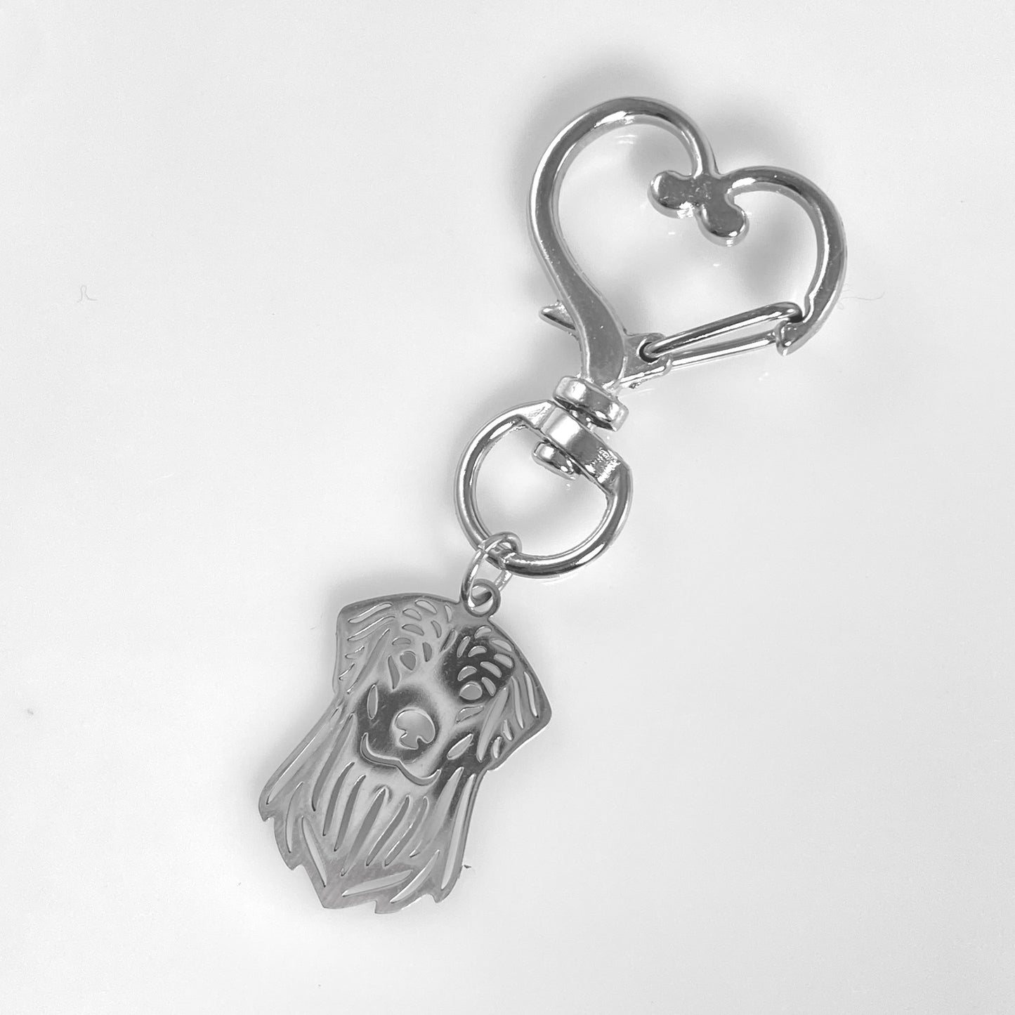 Golden Retriever Dog Head & Birthstone Keychain