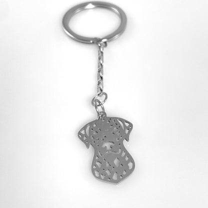Dalmatian Dog Head & Birthstone Keychain