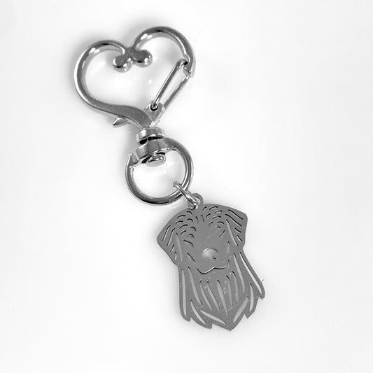 Golden Retriever Dog Head & Birthstone Keychain