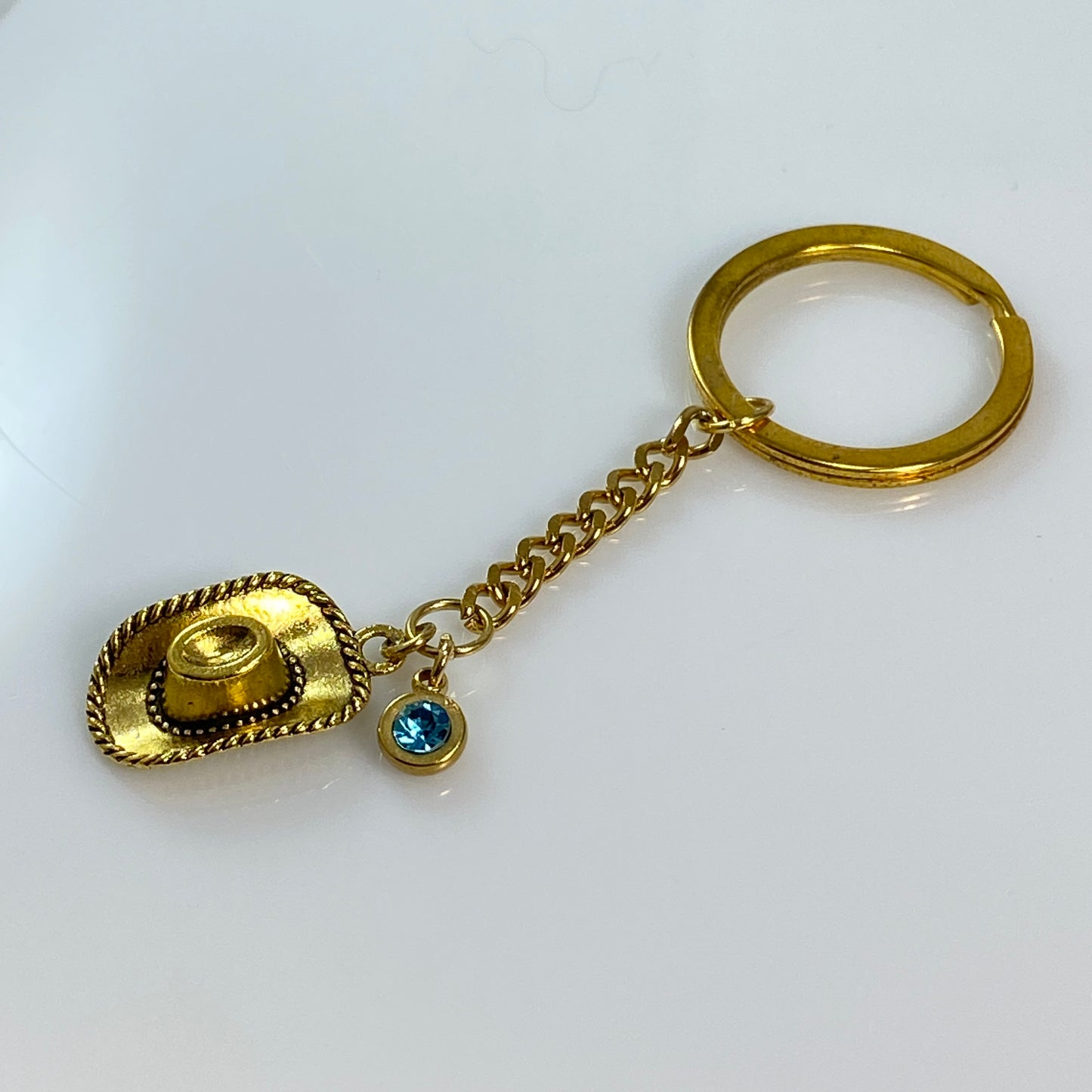 Cowgirl Hat & Birthstone Keychain