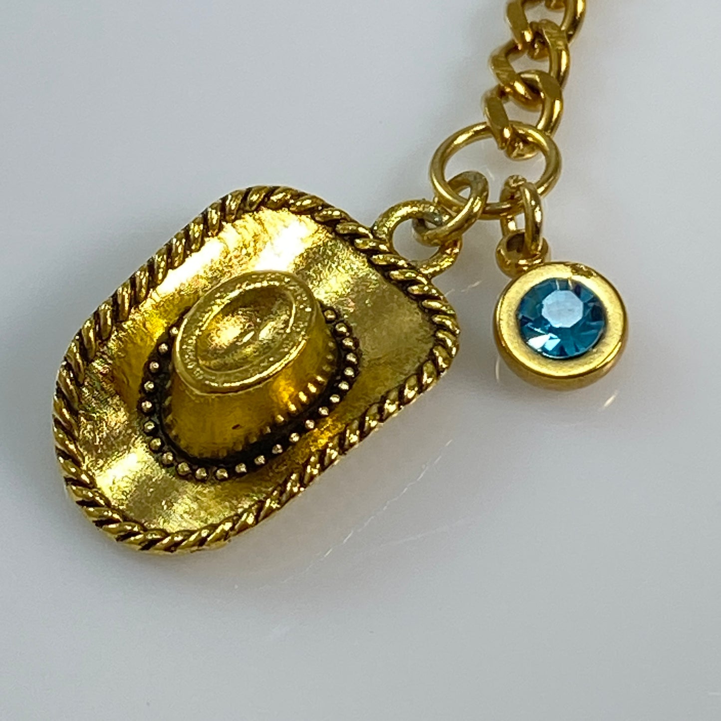 Cowgirl Hat & Birthstone Keychain