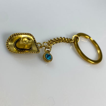 Cowgirl Hat & Birthstone Keychain