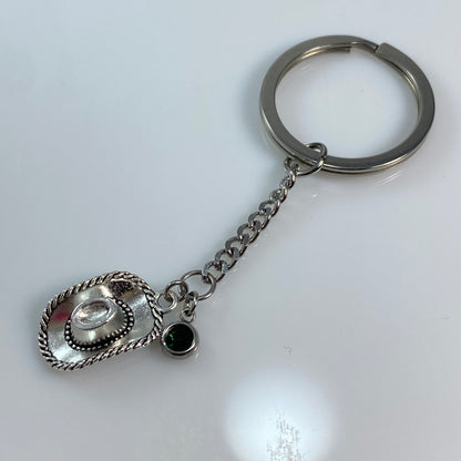 Cowgirl Hat & Birthstone Keychain