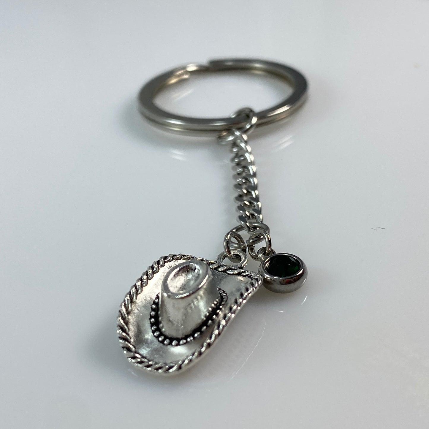 Cowgirl Hat & Birthstone Keychain