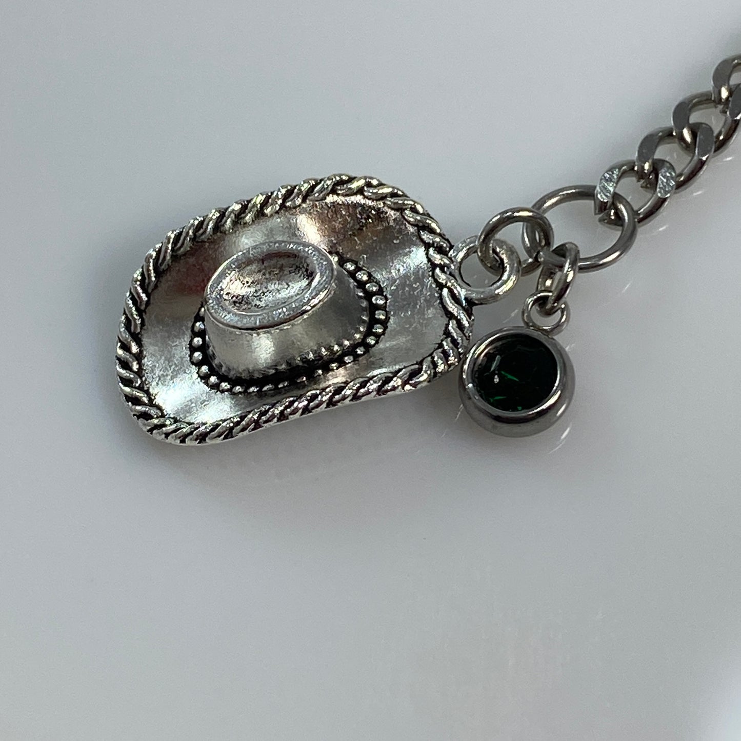 Cowgirl Hat & Birthstone Keychain