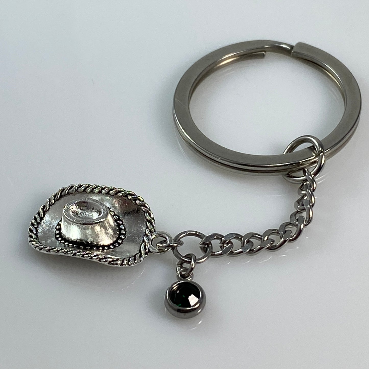 Cowgirl Hat & Birthstone Keychain