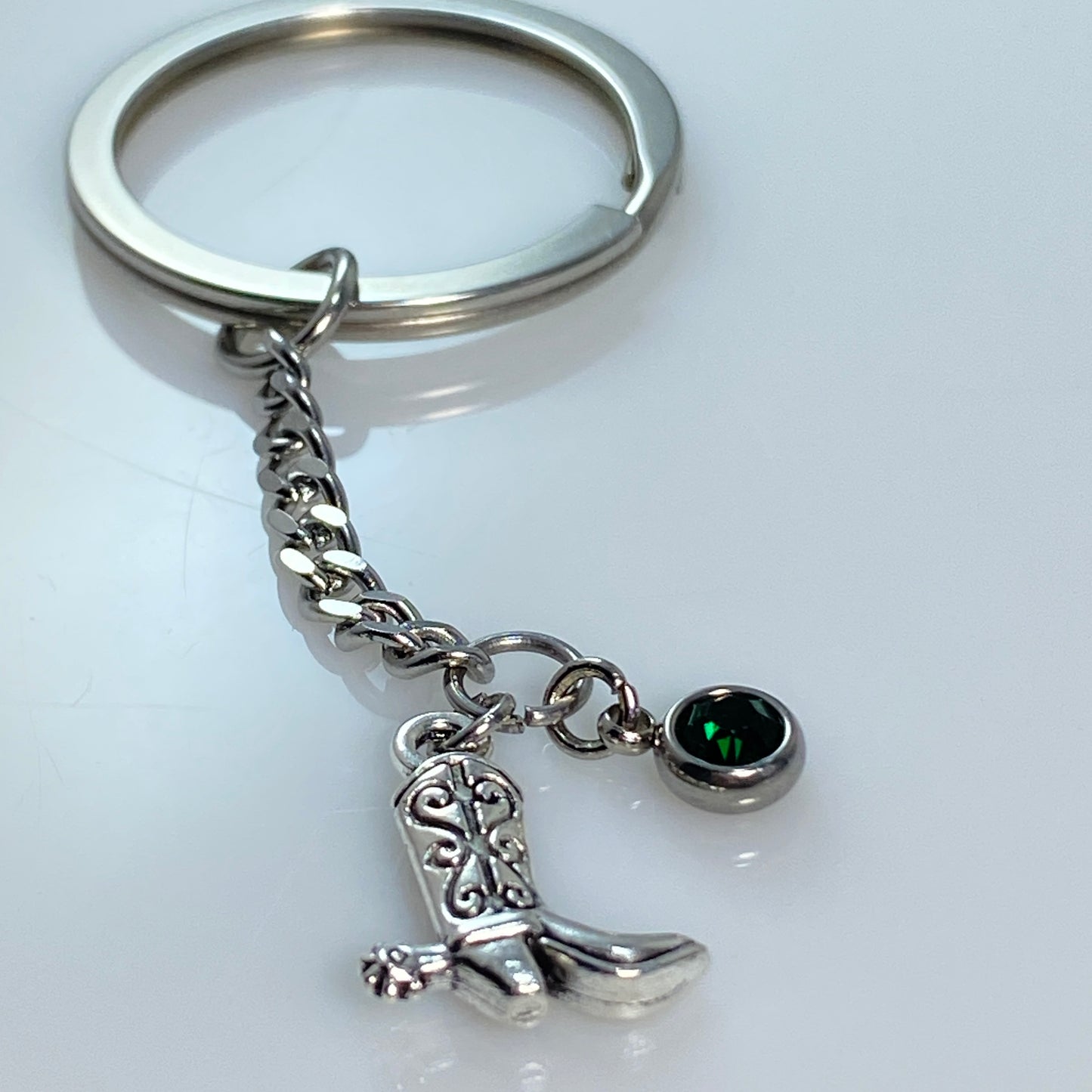 Cowgirl Boot & Birthstone Keychain