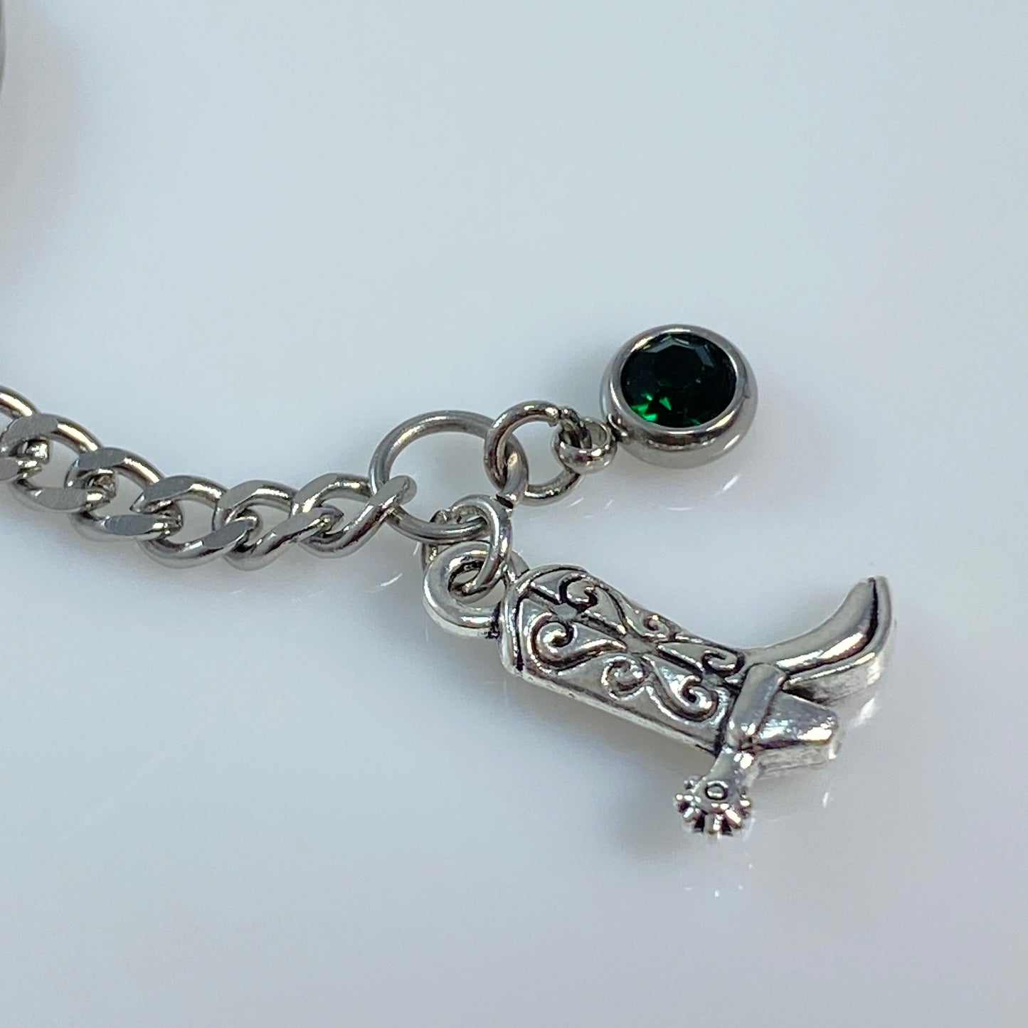 Cowgirl Boot & Birthstone Keychain