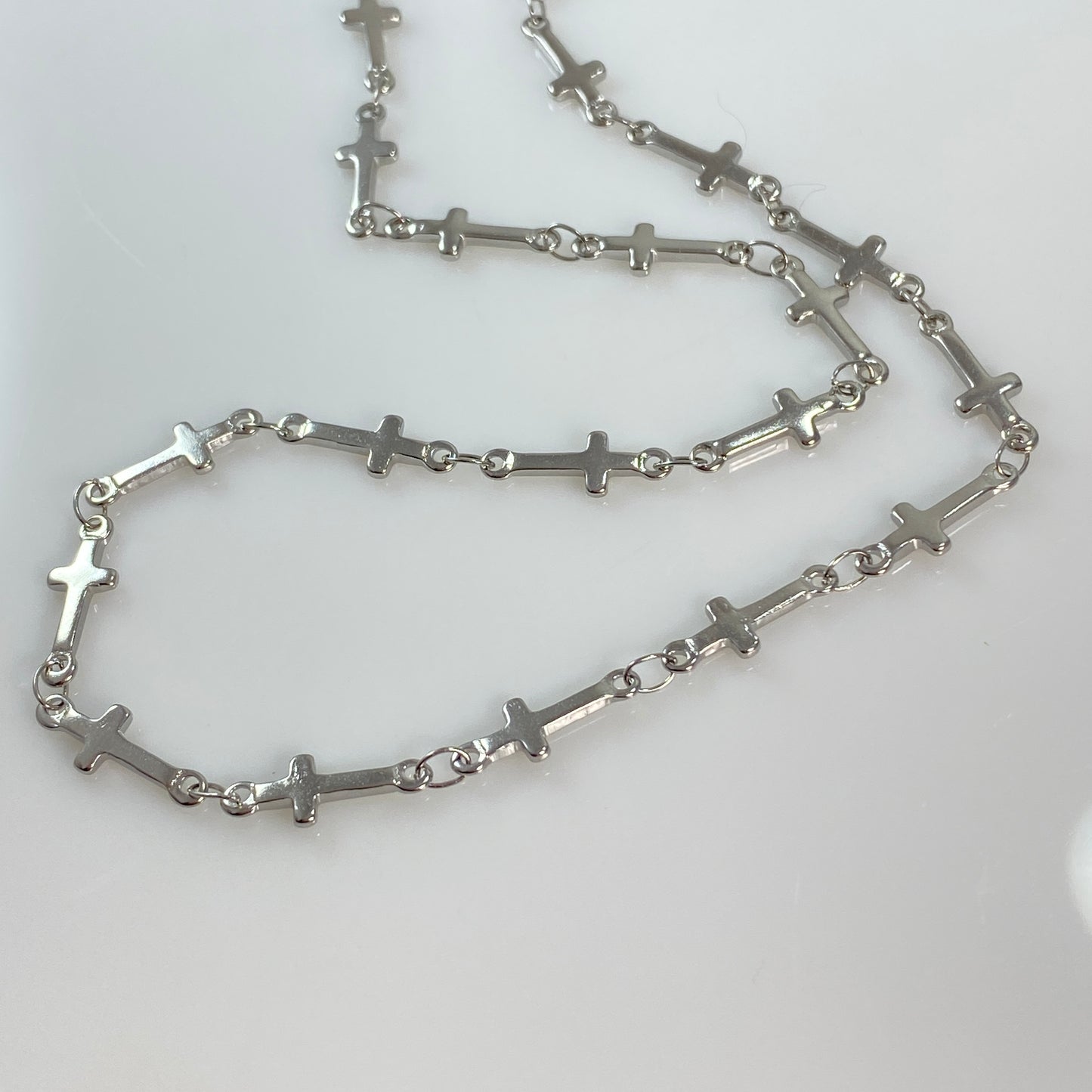 Gold or Silver Cross Chain Necklace