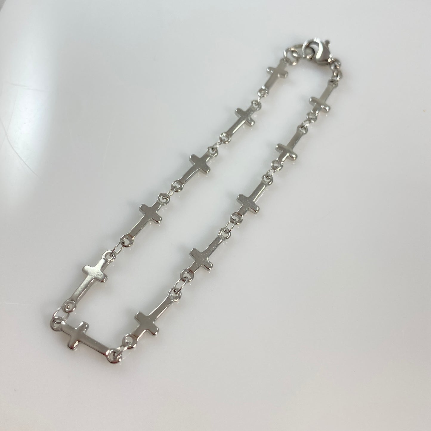 Cross Chain Link Bracelets