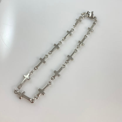 Cross Chain Link Bracelets