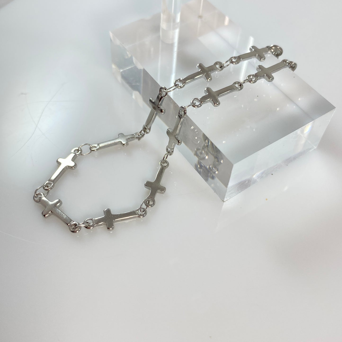 Cross Chain Link Bracelets