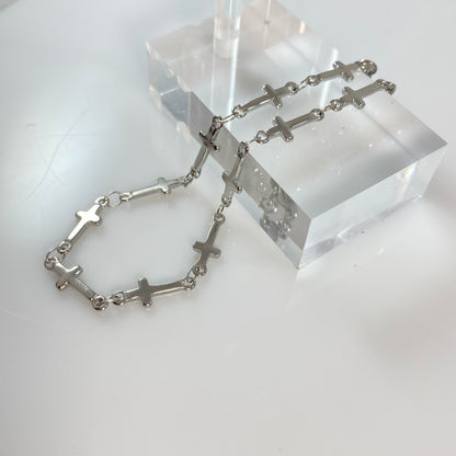 Cross Chain Link Bracelets
