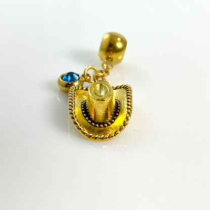 Cowgirl Hat & Birthstone Charm