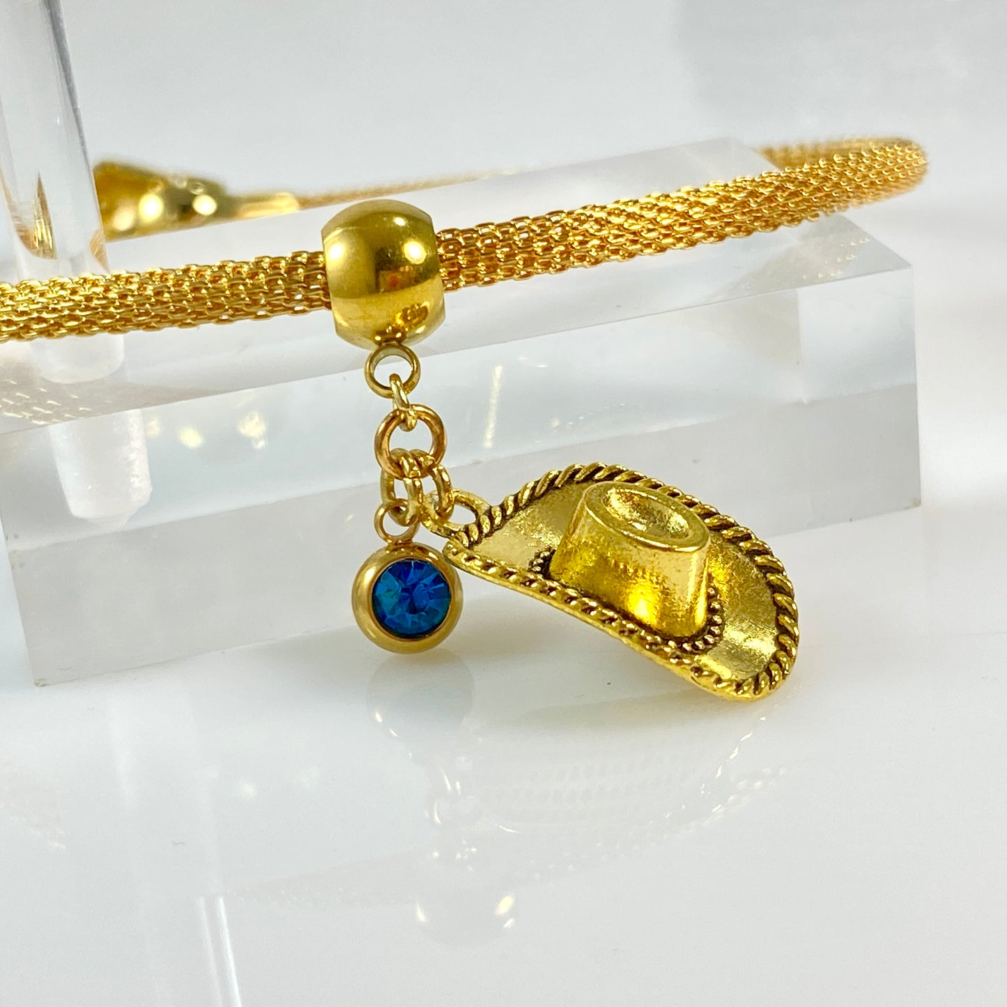 Cowgirl Hat & Birthstone Charm