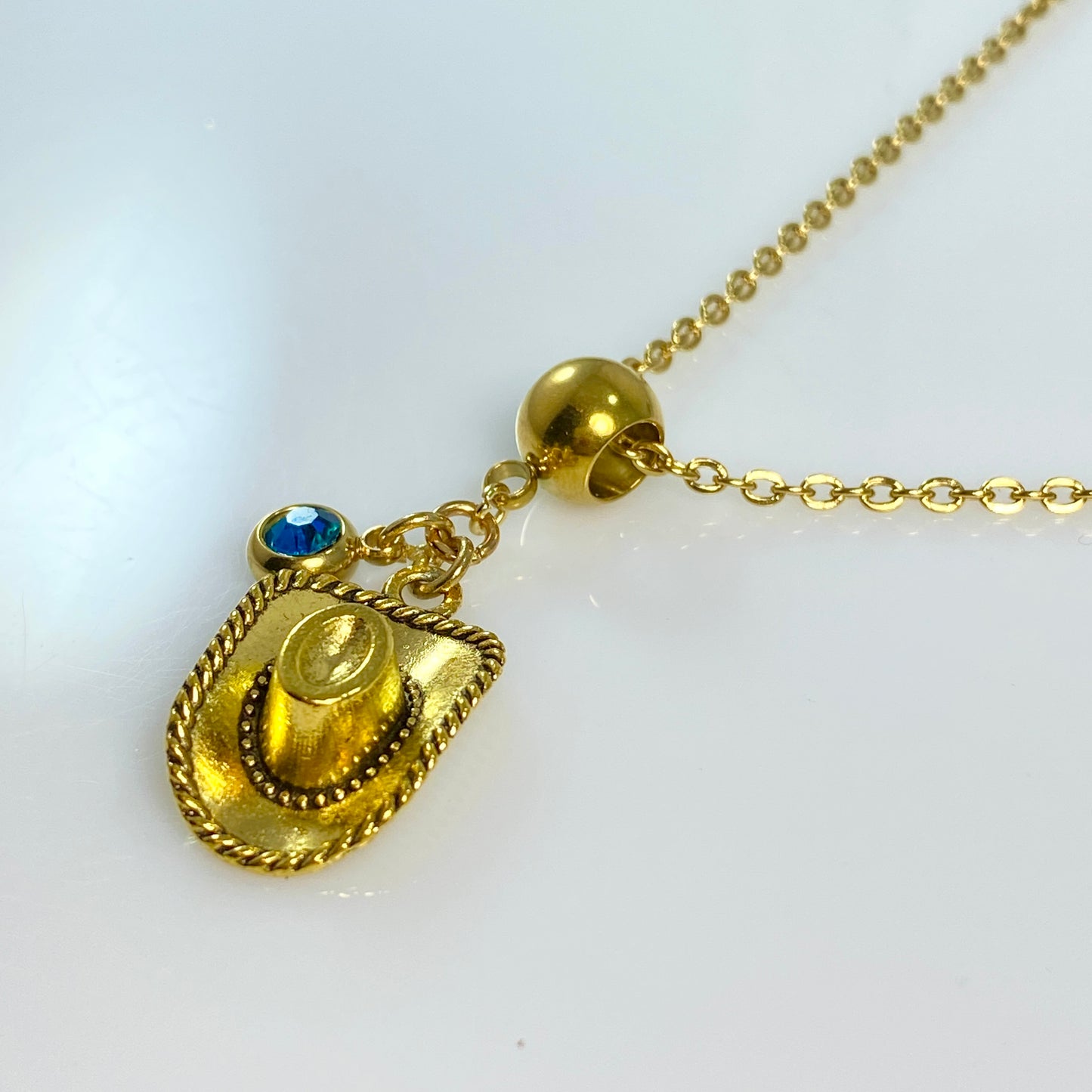 Cowgirl Hat & Birthstone Charm