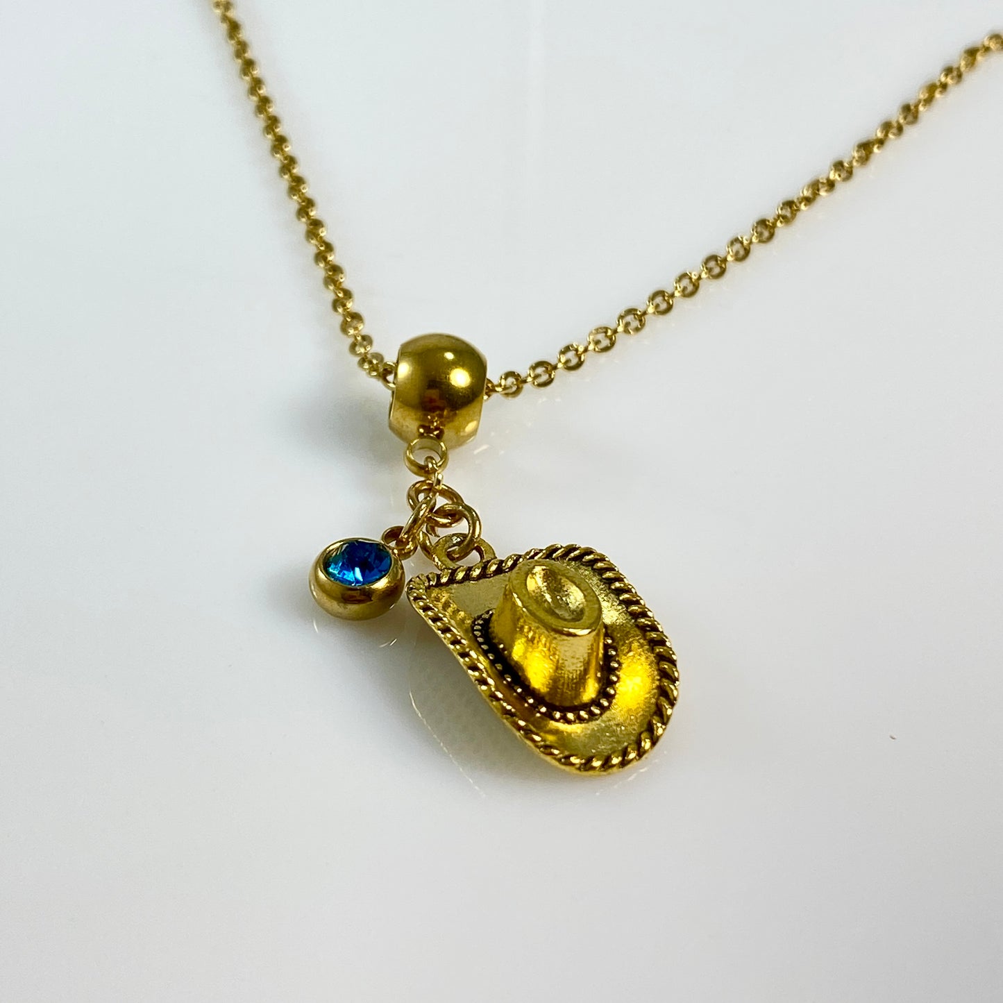 Cowgirl Hat & Birthstone Charm